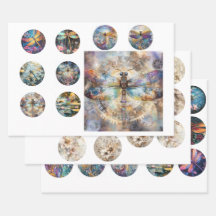 Papel de envolvimiento Vintage Floral Rounds & Til