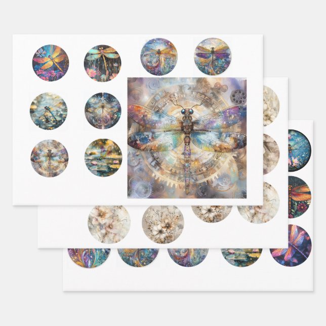 Papel de envolvimiento Vintage Floral Rounds & Til (Set)
