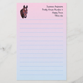 Papel de escribir bonito del caballo