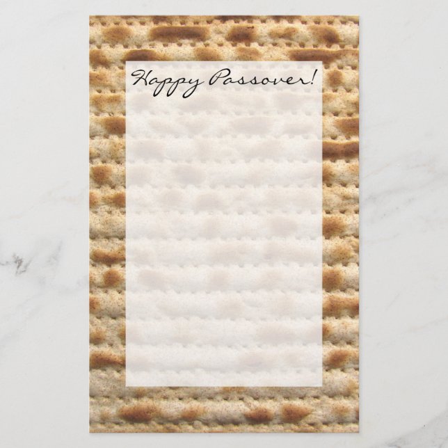 Papel de escribir del matzah del Passover (Anverso)