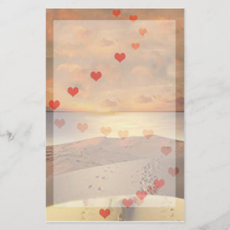 Papel de escribir del paseo de la playa del amante