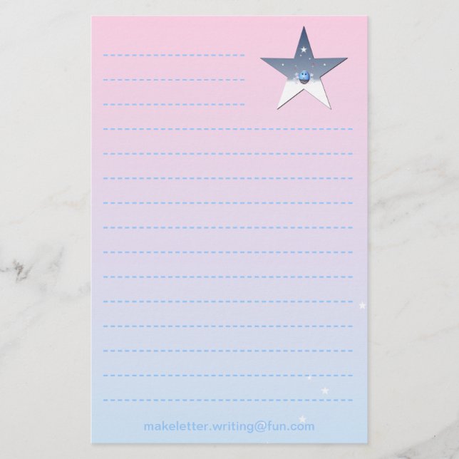 Papel de escribir rosado bonito para los niños (Anverso)