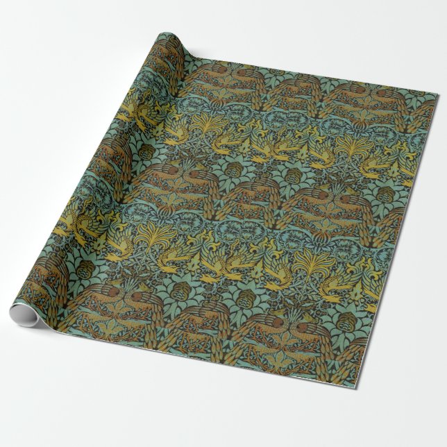 Papel de escritorio de William Morris Peacock Drag (Desenrollado)