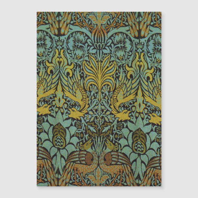 Papel de escritorio de William Morris Peacock Drag (Anverso)