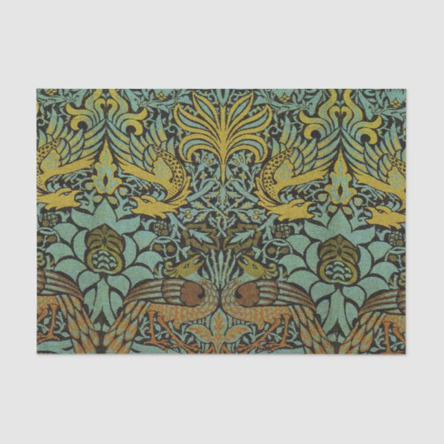 Papel de escritorio de William Morris Peacock Drag (Anverso)