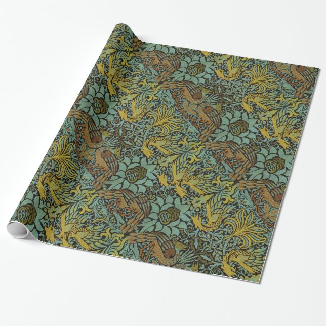Papel de escritorio de William Morris Peacock Drag (Desenrollado)