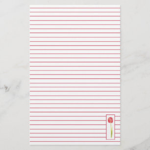 Papel de escritura de la letra en línea de tulipán
