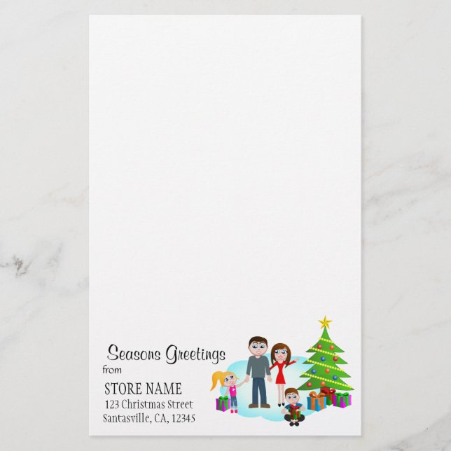 Papel de escritura de navidades por la mañana (Anverso)