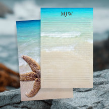 Papel de escritura en blanco con fondo oceánico