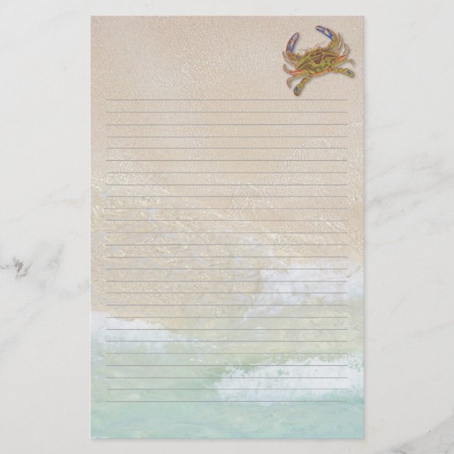 Papel de escritura en blanco de cangrejo azul de a (Anverso)