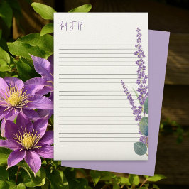 Papel de escritura en monograma en línea Lavender 