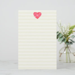 Papel de escritura/estacionería en lino del corazó