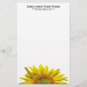 Papel de escritura personalizado con girasoles