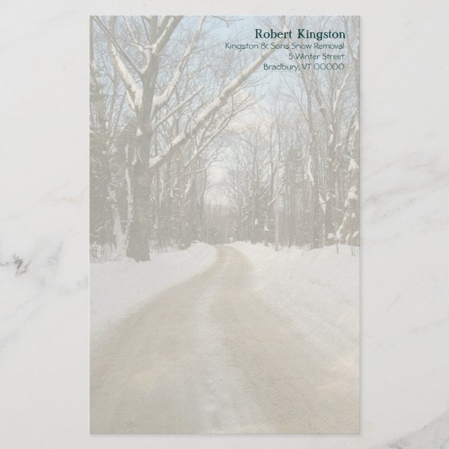 Papel de escritura personalizado de Winter Road (Anverso)