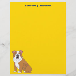 Papel de escritura personalizado en Bulldog inglés