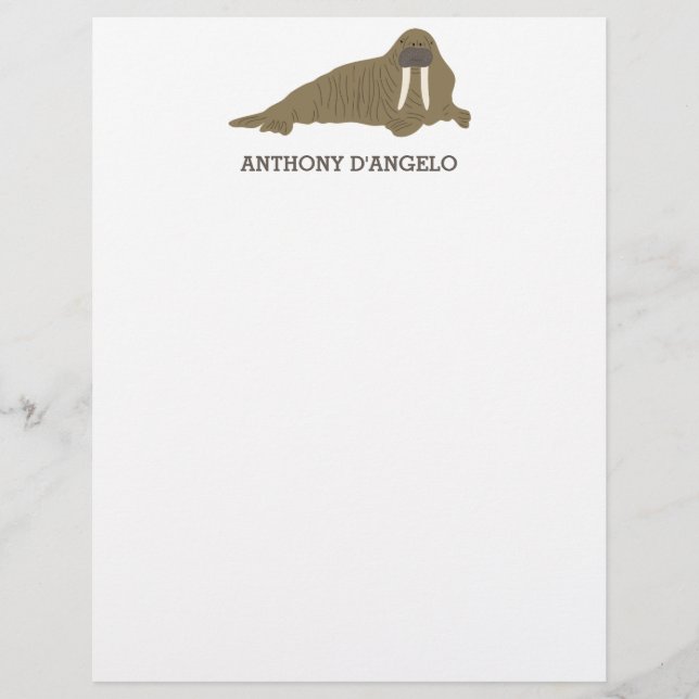 Papel de escritura personalizado gráfico de Walrus (Anverso)