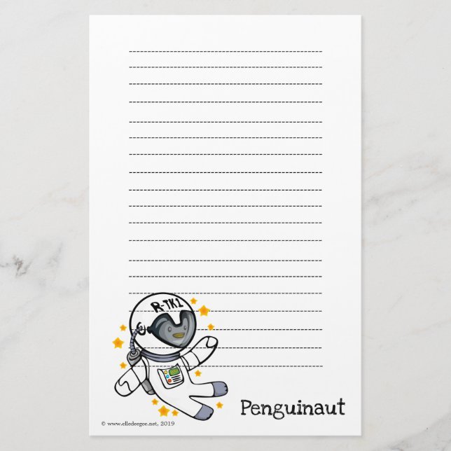 Papel de escritura pingüino (Anverso)
