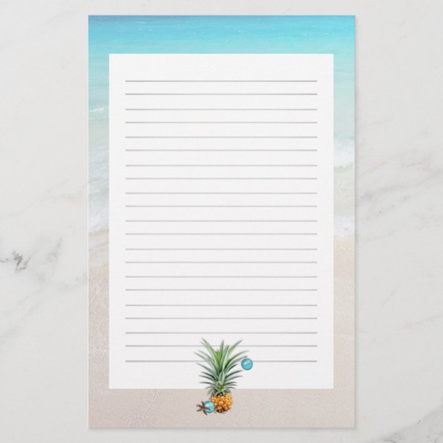 Papel de escritura rayado de Navidad con tema de p (Anverso)