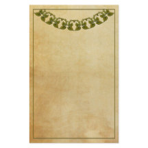 Papel de escritura vintage con Green Garland
