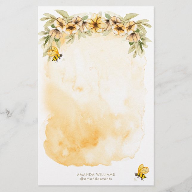 Papel de estacionamiento de monograma de abeja ama (Anverso)