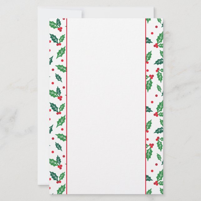 Papel de estacionería de vacaciones Holly (Anverso)