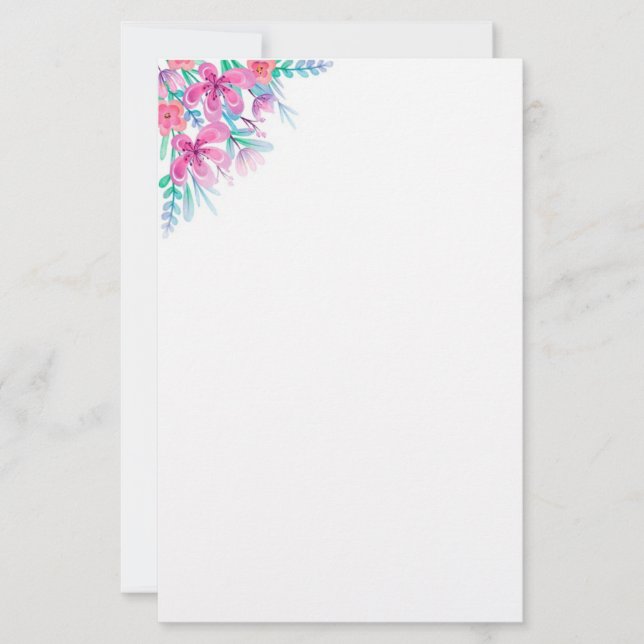Papel de estacionería-floral (Anverso)