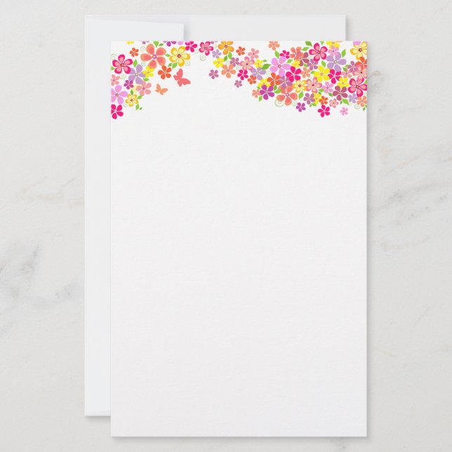 Papel de estacionería floral de verano (Anverso)
