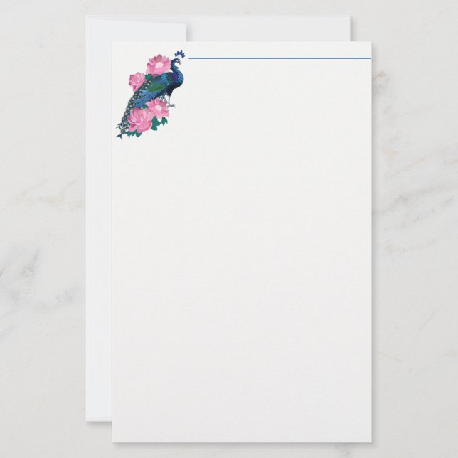 Papel de estacionería-pavo real (Anverso)