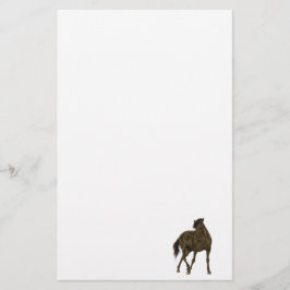 Papel de estatificación blanco de caballo marrón