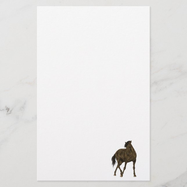 Papel de estatificación blanco de caballo marrón