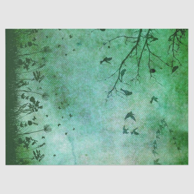 Papel de exposición de arte de la silueta verde (Anverso)