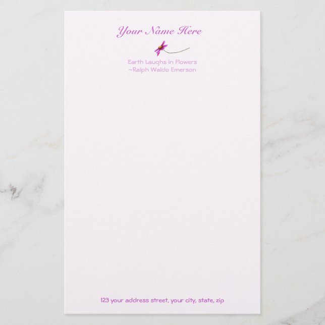 Papel de flores: 5,5 X 8,5 (Anverso)