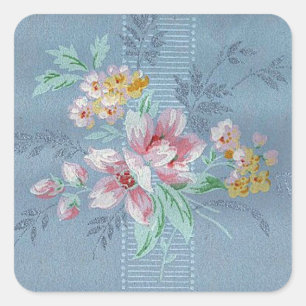 Papel de fondo azul de la cosecha - Pegatina