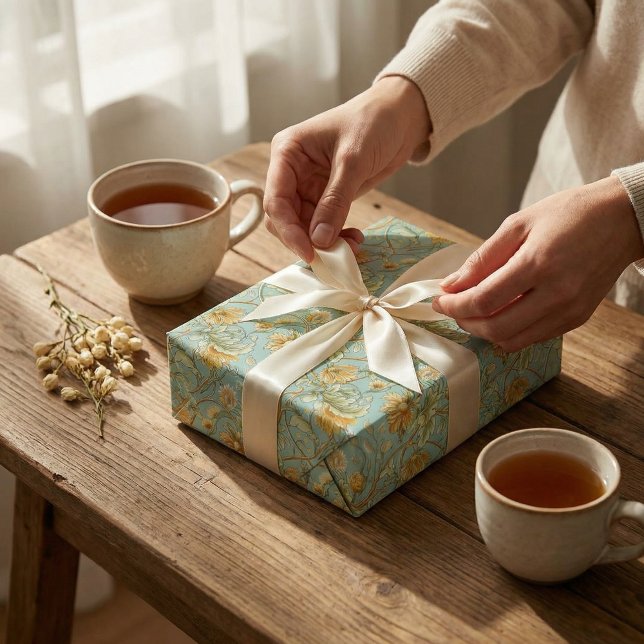 Papel de fondo botánico Art Nouveau - verde de la  (Subido por el creador)