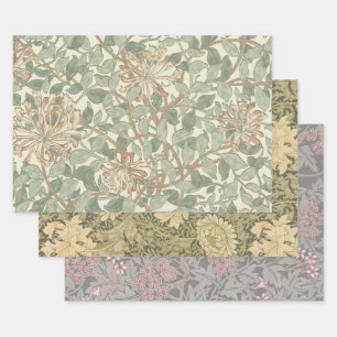 Papel de fondo floral de Honeysuckle William Morri