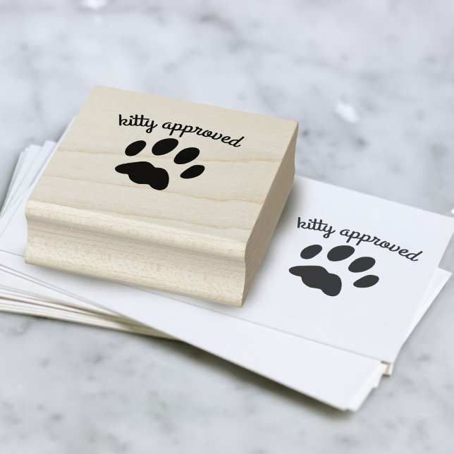 Papel de gato lindo Imprimir sello de goma aprobad (Purrfect stamp for the cat loving mom. Everything should be kitty approved)