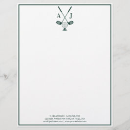 Papel de Golf con Monograma Verde Esmeralda