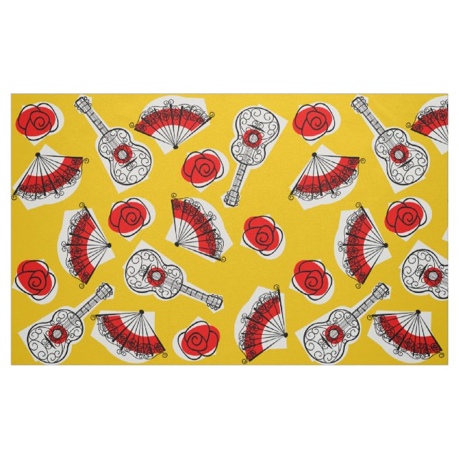 Papel de gran tamaño de tela de souvenirs de españ ("Cuarto gordo" (fat quarter))