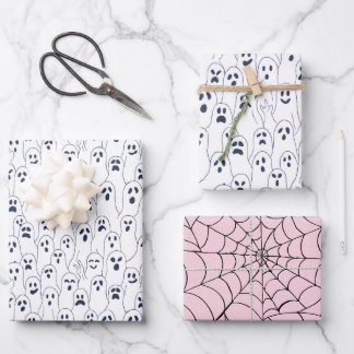 Papel de Halloween - fantasmas y telaraña