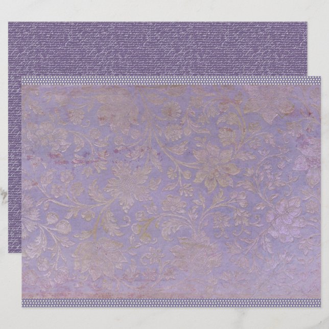 Papel de hoja de diario Lavanda Vintage (Anverso / Reverso)
