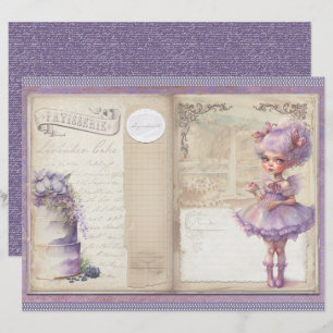 Papel de hoja de diario vintage lavanda