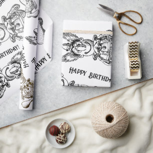 Papel de humor negro y blanco para payasos