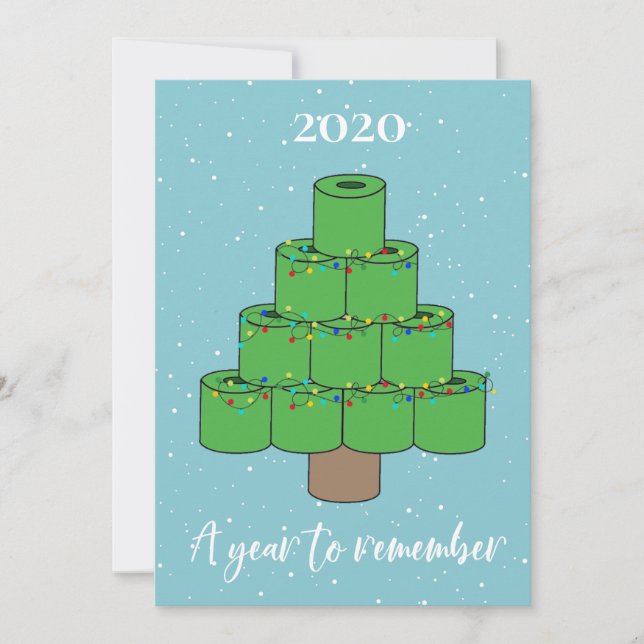 Papel de inodoro Covid 2020 en árbol de Navidad (Anverso)