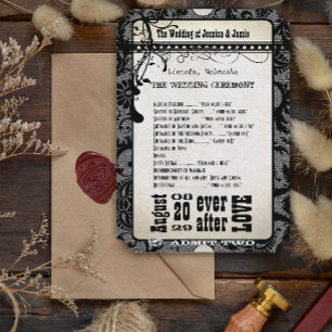 Papel de kraft marrón del programa de bodas de la