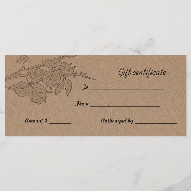 Papel de Kraft marrón y rústico deja certificado d (Anverso)