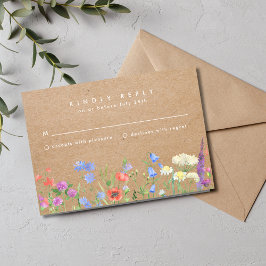 Papel de Kraft para Flores Rústicas Wedding RSVP
