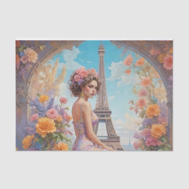 Papel de la descomposición floral de la Torre Eiff (Anverso)