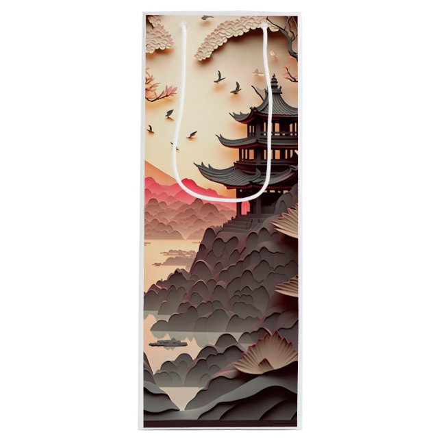 Papel de la escena china primió bolsa de regalo ma (Anverso)