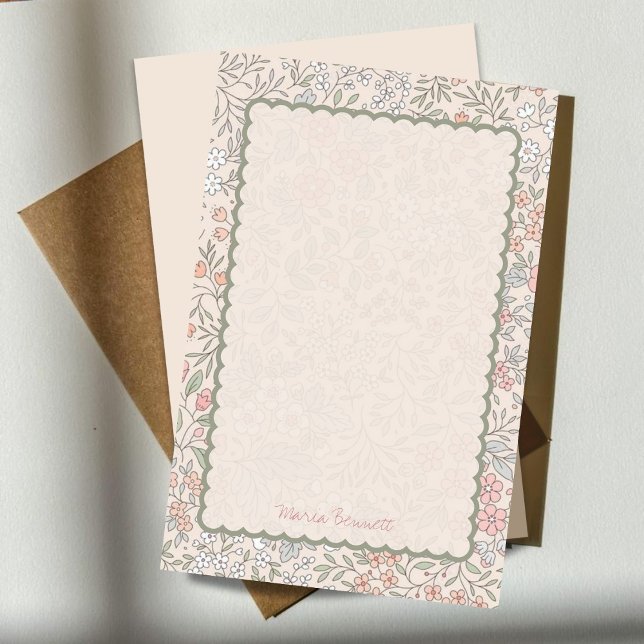 Papel de la estación del monograma floral Rubor Pa (Subido por el creador)
