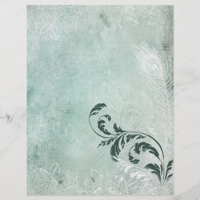 Papel de la hoja de cálculo de la pluma verde páli (Anverso)